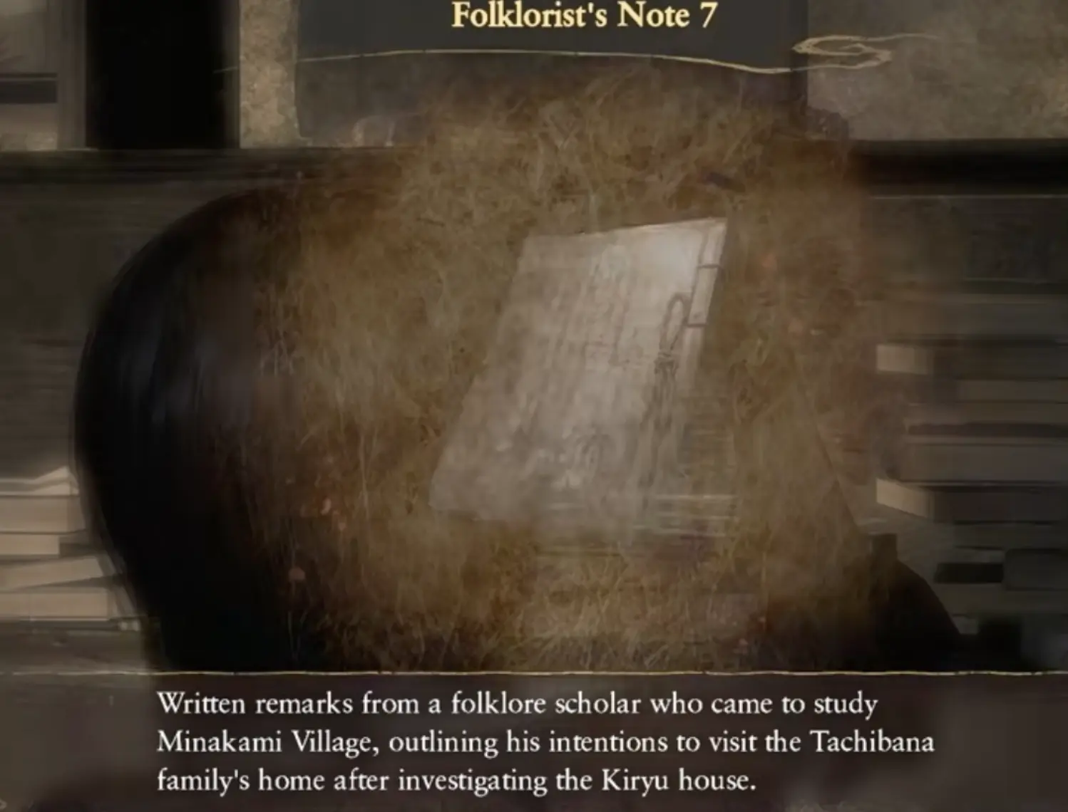 Fatal Frame 2 Remake later Folklorist's Note in Seijiro Makabe route