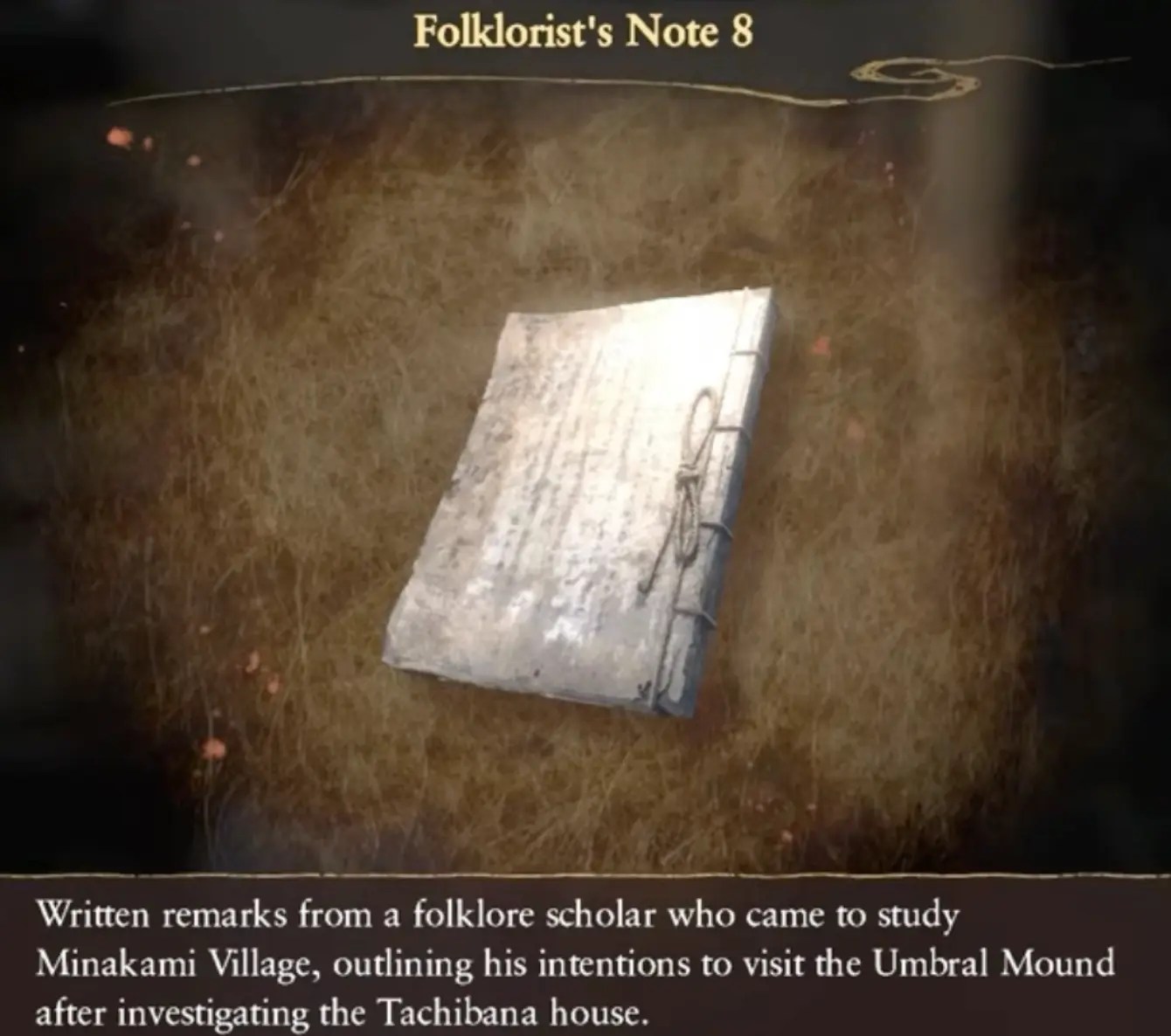 Fatal Frame 2 Remake Folklorist's Note 8 in Seijiro Makabe side story